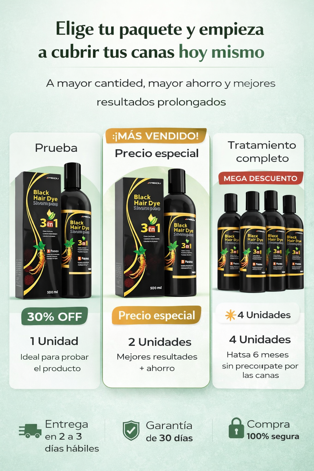 Oferta especial Shampo Cubre Canas